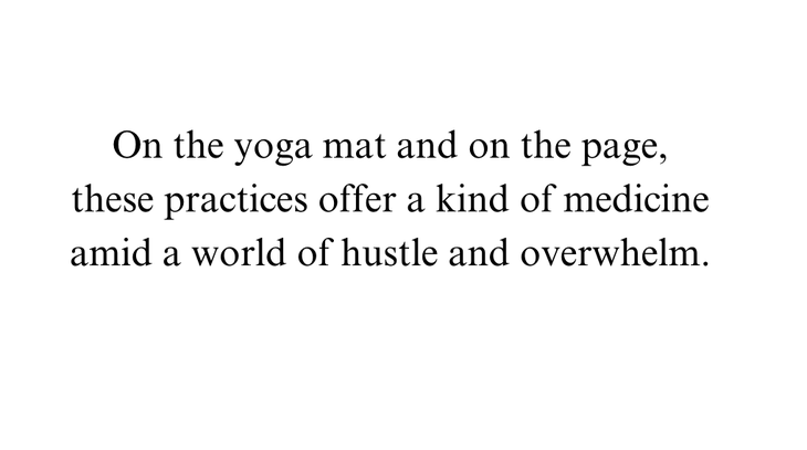 Text on a background related to yoga and poetry